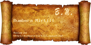 Bumbera Mirtill névjegykártya